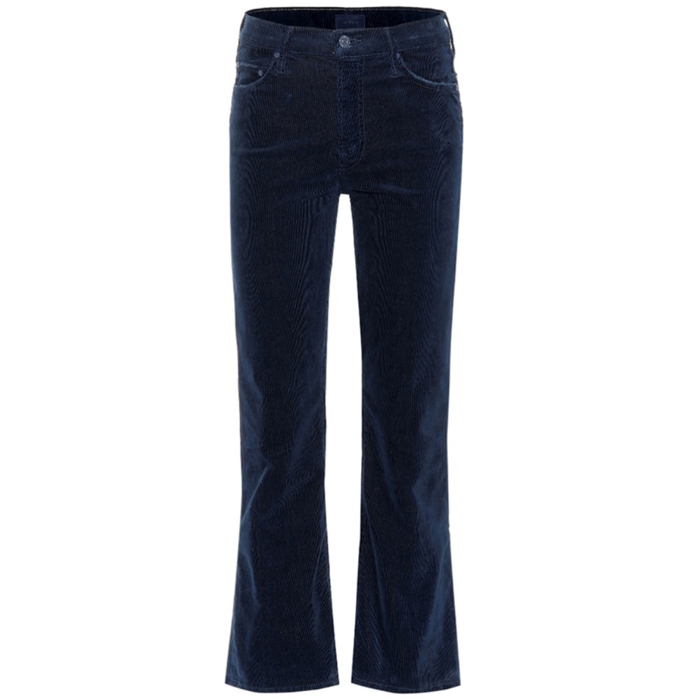 MOTHER The Outsider Crop Corduroy Jean Navy Sz 23